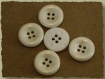 6 boutons écru effet nacré * 18 mm * 4 trous * 1,8 cm button mercerie 