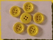 6 boutons jaune * 18 mm * 4 trous * 1,8 cm button mercerie 