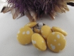 8 boutons jaune à points blancs * 14 mm à queue 1,4 cm yellow button mercerie 