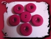 Lot 8 boutons rouge carmin cerise bordeaux * 14 mm 4 trous 1,4 cm red button mercerie 