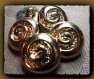 6 boutons doré décor spirale 18 mm * 2 trous * 1,8 cm imitation métal button 