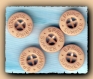 Lot 8 boutons marron * 14 mm 4 trous 1,4 cm brown button mercerie 