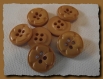 8 boutons marron caramel * 15 mm 4 trous 1,5 cm button brown mercerie 