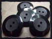8 boutons neufs * 22 mm 2 trous * noir mat & brillant * black button * 2,2 cm 
