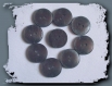 10 boutons gris translucide 18 mm * 2 trous * 1,8 cm grey brown button 