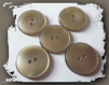 10 boutons marron translucide 22 mm * 2 trous * 2,2 cm brown button 