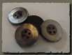 4 boutons gris imitation nacre 25 mm 2,5 cm * 4 trous button sewing neuf lot couture 