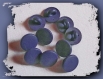 Lot 10 boutons bleu marine neufs * 10 mm * pied * dark blue button 1 cm 