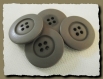 4 boutons marron kaki 25 mm 2,5 cm * 4 trous * button sewing neuf lot couture 