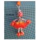 Collier poupée en perles et tissus orange, mode 