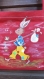 Petit sac bandoulière en tissu peint : gentil lapin par en balade avec son camarade cui-cui 
