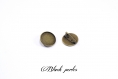 Broche support cabochon rond 20mm, bronze antique x1- 99 
