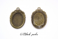 Support cabochon pendentif ovale 25x18mm, bronze antique x2- 422 