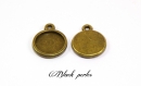 Support cabochon pendentif rond 12mm, bronze antique x2- 342 