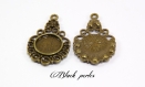 Support cabochon pendentif rond 12mm, bronze antique x2- 244 