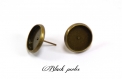 Boucle d'oreille support cabochon rond 12mm, puce x2- 210 