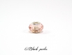 Perle style pandora, grand trou 5mm, rose claire, à facettes en verre et métal - ppfv15 
