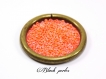 Perle de rocaille ronde 2,3mm, transparente, orange fluo, 5g - prr11 