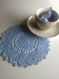 Offre 2 + 1 offert napperons ronds bleu dentelle crochet 