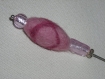 Broche fibule pierre rose et boule de feutrine