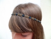 Headband / serre-tête cristal bleu nuit 