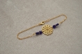 Bracelet de cheville " andromaque " en plaqué or, perles en cristal de bohême 