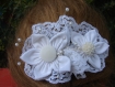 Barrette à cheveux pour mariage ou ? blanche dentelle tissu blanc perles coiffure cérémonie 