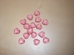 Lot de 16 perles pendentifs coeurs roses 