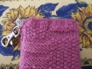Chausette/etui portable vieux rose tricoté main + mousqueton 