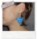 Boucles d'oreilles en papier bleues, fait main 
