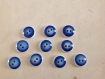 Lot 10 boutons rond 12 mm bleu 