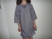 * jolie petite robe fille coton forme tunique à carreaux 8 ton parme grisé 