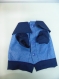 Veste en jean avec col et manche en cotton bleu marine pour petit chien 