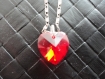 Collier chaine et pendentif coeur rouge en cristal swarovski 