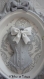 Cadre ovale baroque en plâtre style ancien, patine gris gustavien / port gratuit 