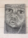 Tableau peinture portrait enfant toile originale 46 x 33 cm