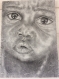 Tableau peinture portrait enfant toile originale 46 x 33 cm