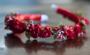 Serre-tête floral rouge idée cadeau noël