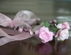Couronne de fleurs cheveux rose shabby chic romantique