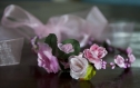 Couronne de fleurs cheveux rose shabby chic romantique