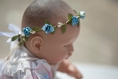 Couronne de fleurs cheveux de baptême pour bébé, poupon ou nounours