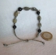 Bracelet macramé semi précieux en labradorite et jade noir