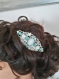 Accessoire de coiffure bohème turquoise argenté