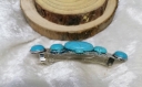 Barrette bohème turquoise argenté sur filigrane strass