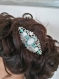 Accessoire de coiffure bohème turquoise argenté