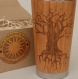 Arbre de la connaissance tasse de voyage mug en bois de bamboo cadeau personnalisé avec le gravure tree of knowledge