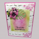 Carte d'anniversaire exotique hibiscus fait main façon scrapbooking, 