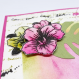 Carte d'anniversaire exotique hibiscus fait main façon scrapbooking, 