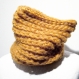 Bonnet réversible en laine safran chiné