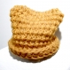 Bonnet réversible en laine safran chiné